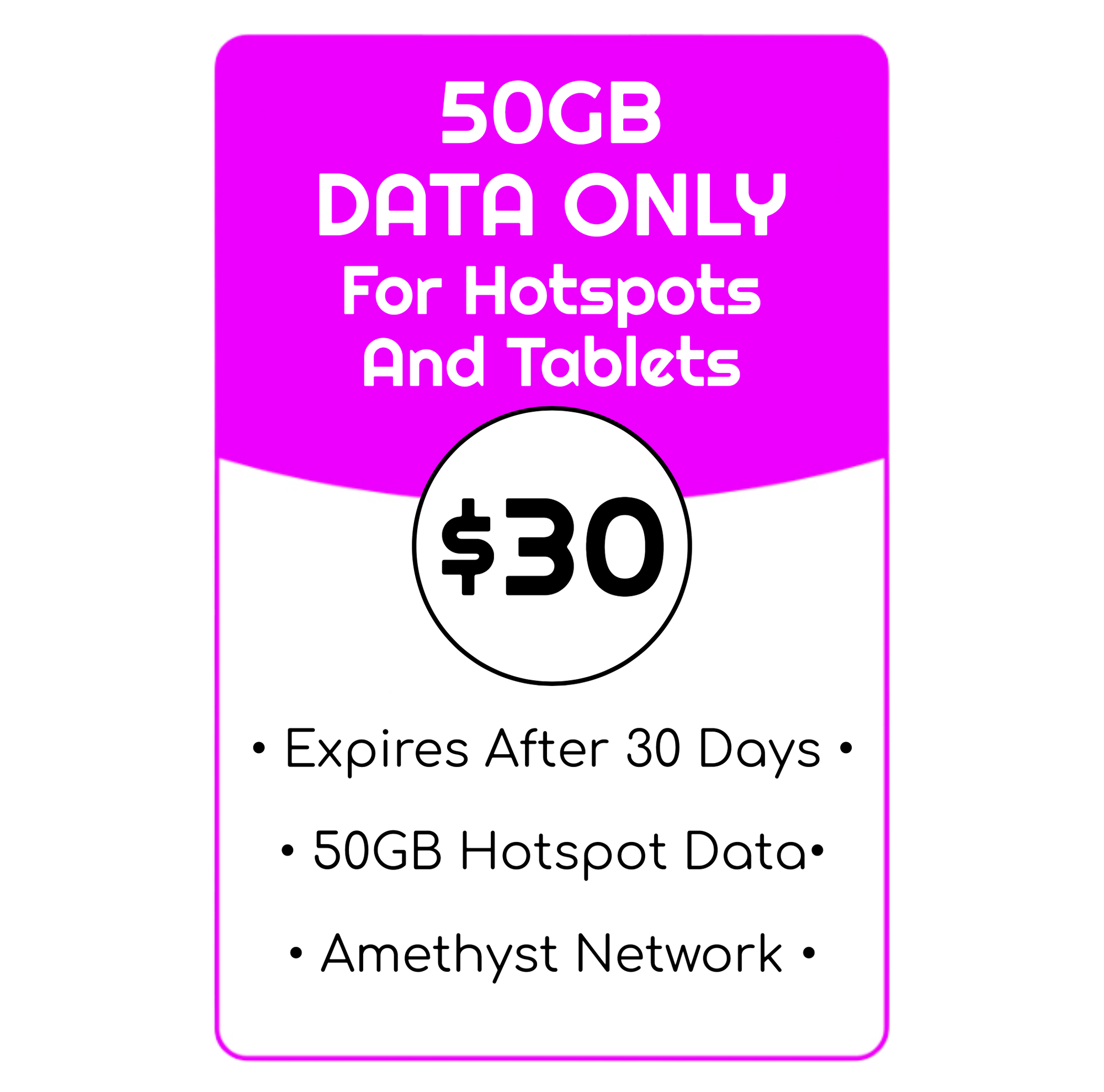 50GB Data Only - Amethyst Network