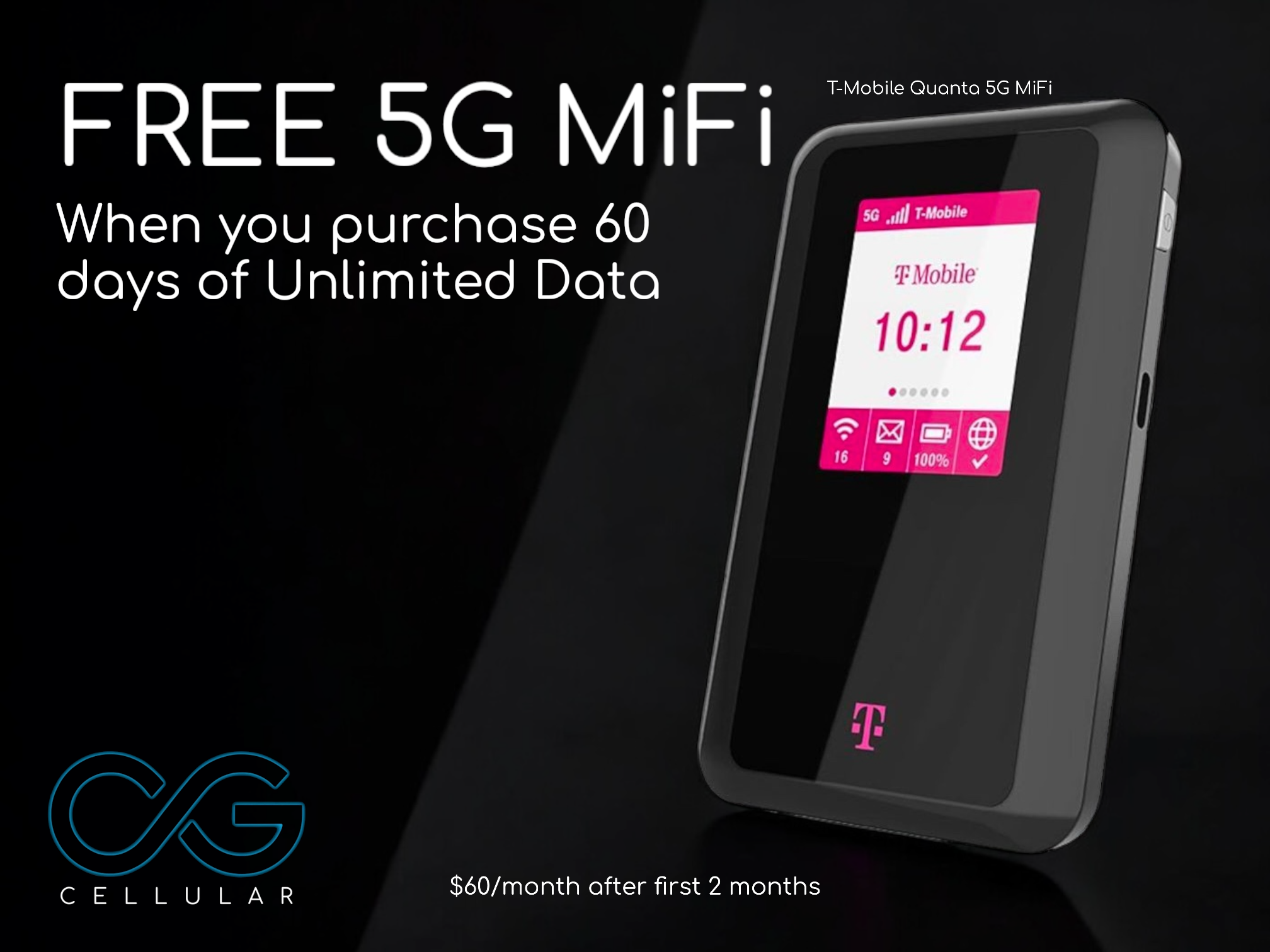 5G MiFi With 60 Days Of Unlimited Data - CG Cellular