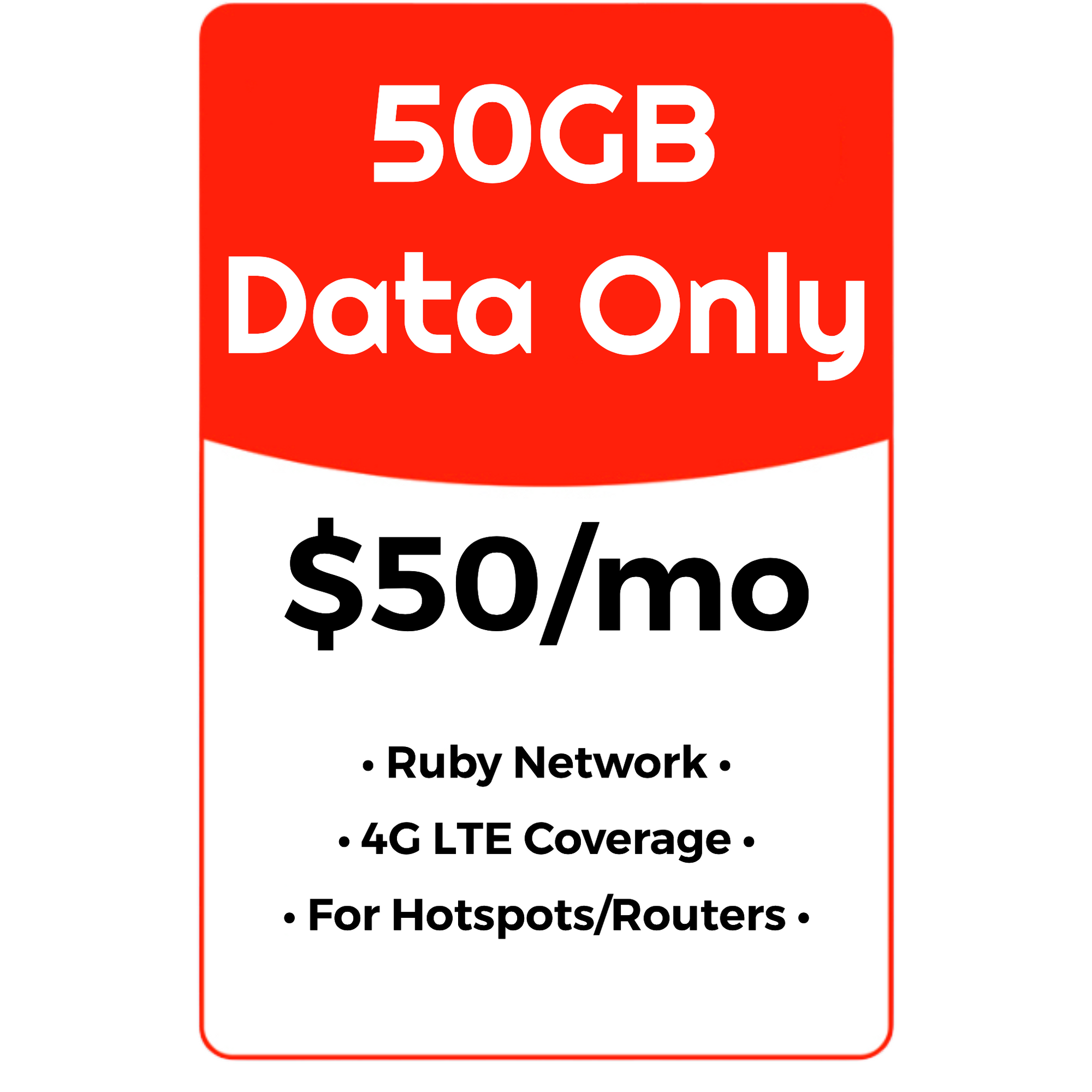 50GB Data Only - Ruby Network