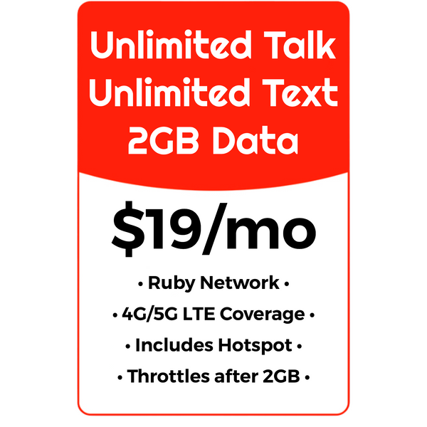 UNL Talk, Text & Data w/2GB HS - RUBY NETWORK